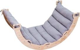 Medinis laipiojimo tiltas / laipiojimo arka su pagalvėle - Montessori laipiojimo rėmas - natūrali mediena - žaislas vaikams - 97 x 47 x 52 cm