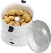 MELISSA 16220008 Elektrinė bulvių skustuvė Bulvių skustuvas su salotų suktuvu Daržovių skustuvas 1 kg talpos 85 W baltos spalvos