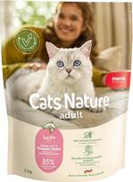 MERA Cats Nature Salmon Premium Cat Food Dry 2 kg Sausas suaugusių kačių sausas ėdalas be grūdų ir cukraus Didelio mėsos kiekio sausas kačių ėdalas