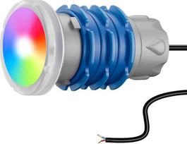 Mini LED baseino apšvietimas su 1,5 colio išoriniu sriegiu, 6 W RGB įvairiaspalvis baseino prožektorius, skersmuo 49 mm, 12 V kintamosios srovės povandeninis prožektorius, skirtas įrengti nišose, 1 1/2 colio baseino sienelėje