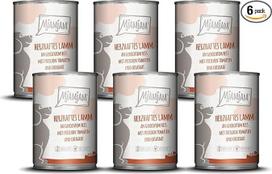 MjAMjAM - Aukščiausios kokybės drėgnas ėdalas šunims - "Hearty Lamb on Cooked Rice" su šviežiais pomidorais, 6 vnt. (6 x 400 g), natūralus, su papildoma mėsa