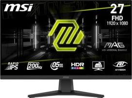 MSI MAG 272FDE 27 colių FHD 1920 x 1080 žaidimų monitorius, 200 Hz, 0,5 ms, HDR funkcija, "AMD FreeSync Premium", draugiškas akims, "AI Vision", HDMI 2.0b, DP 1.2a, berėmis, reguliuojamas, "Vesa" laikiklis, juodas