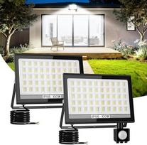 NATPOW 100 W LED prožektorius su judesio jutikliu lauke 11000LM 6000K lauko prožektorius su IP66 vandeniui atspariu itin ryškiu prožektoriumi lauko prožektorius sodo garažui sporto laukui kiemui