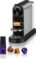 NESPRESSO DE'LONGHI CitiZ Platinum Titan originalus kapsulių aparatas, 4 puodelių dydžiai, karšto vandens funkcija Americano, automatinis išsijungimas, 19 barų slėgis, EN220.T kavos aparatas