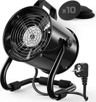 Nešiojamasis gartraukis 40 W 600 m³/h ištraukiamasis ventiliatorius su 10 aktyvuotos anglies filtrų/120° reguliuojamas/mažas triukšmas/iš aliuminio lydinio - mobilus ištraukiamasis gartraukis, skirtas vėdinti patalpas ir kemperius