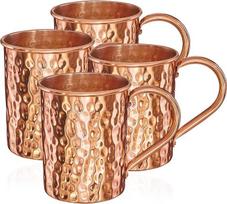 NKlaus 4 x 145 g variniai puodeliai gryno vario (100 %) varinis puodelis cilindras "Moscow Mule" 500 ml 11264