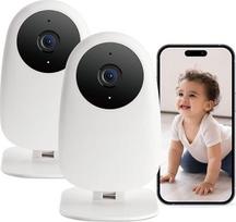 nooie 2K kūdikių monitorius su kamera ir programėle, išmanusis kūdikių monitorius "WiFi" su naktinio matymo funkcija, verksmo, judesio ir triukšmo aptikimo funkcija, dvipusis garsas, veikia su "Alexa", programėlės valdymas, debesies / SD saugykla