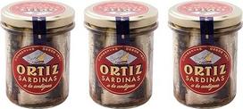 Ortiz Sardinas A La Antigua Sardinės alyvuogių aliejuje Pakuotė 3 x 190 g