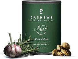 P-STASH anakardžių riešutų riešutų branduoliai su rozmarinu ir česnaku, elegantiški anakardžių riešutų branduoliai 55 g, skrudinti būgne be riebalų, riešutų mišinys su unikaliais prieskonių deriniais, Berlyne pagaminti aukščiausios kokybės riešutai