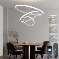 Pakabinamas šviestuvas Valgomojo stalas Valgomojo stalo lempa 50 cm reguliuojamas aukštis Valgomojo kambario šviestuvai 45 W 3 lempučių pakabinama šviesa Dimmable su nuotolinio valdymo pulteliu LED pakabinamas šviestuvas Gyvenamasis kambarys Valgomasis ka