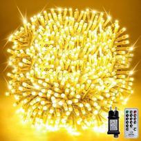Pasakų žibintai Lauko 1000 LED 100 m Šilta balta IP44 Vandeniui atsparus maitinimas Veikiami lauko pasakų žibintai su nuotolinio valdymo pulteliu 8 režimai Laikmatis sodui Balkonas Kalėdos Vestuvės Šalis