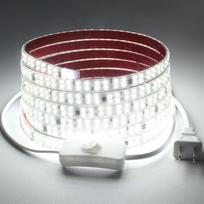 PCning SMD 2835 LED juostelė 230 V tiesioginis prijungimas 5 m šaltai balta labai ryški šviesos juosta LED lipni juosta su jungikliu 5 m IP65 vandeniui atspari šviesos juosta 6000 K (šaltai balta, 5 m)