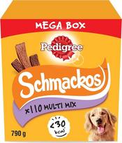 Pedigree Schmackos Multi Mix Stripes užkandžiai šunims Jautienos, paukštienos ir ėrienos skonio 5 x 22 vnt.