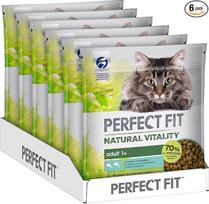 PERFECT FIT Natural Vitality kačių maistas Sausas ėdalas suaugusiems 1+ Lašiša ir balta žuvis 6 x 650 g