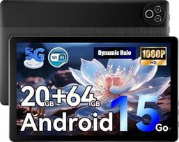 Planšetinis kompiuteris 10 Zoll Android 15 Planšetinis kompiuteris 20GB RAM (4+16) 64GB ROM + 1TB TF, IPS ekranas 800×1280, aštuonių branduolių, dviguba kamera, 5000mAh akumuliatorius, WiFi6+Bluetooth 5.4, Type-C, Schwarz