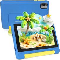 Planšetinis kompiuteris vaikams, Planšetinis kompiuteris vaikams su 7 ekrano dalimis, 8GB RAM + 64GB ROM, 128GB Expand, įdiegta programinė įranga vaikams, dviguba kamera (juodos spalvos)