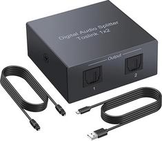 PROZOR "Toslink" optinio kabelio dalytuvas 1 įvesties ir 2 išvesties skaitmeninis optinis garso dalytuvas su optiniu kabeliu Palaiko LPCM 2.0, DTS, Dolby - AC3, skirtas "Blue-Ray" DVD HDTV stiprintuvui, žaidimų konsolei