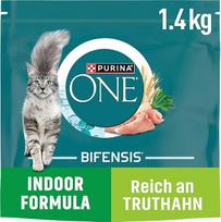 PURINA ONE Bifensis Indoor Formula sausas maistas naminėms katėms, gausus kalakutienos, 6 vnt. (6 x 1,4 kg)