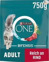 PURINA ONE BIFENSIS Suaugusių kačių sausas maistas, gausus jautienos, 6 vnt. (6 x 750 g)
