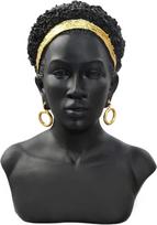 QIANLING Afrikos meno juoda biustas skulptūros, Šiuolaikinės dervos apdaila, Afrikos Amerikos biustas statulėlė, tinka gyvenamasis kambarys, stalas, knygų lentyna, įėjimo dekoro