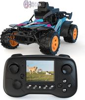 RC automobilis su kamera, 2,4 GHz nuotolinio valdymo pultelis su 2,8 colio LCD ekranu ir 60° reguliuojama kamera, tiesioginis vaizdo įrašas, 2 greičiai, nuotolinio valdymo automobilis vaikams, dovana suaugusiems ir vaikams