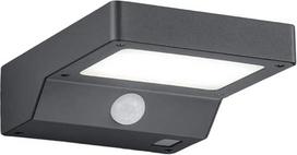 Reality Leuchten Fomosa R22281142 LED saulės lauko sieninis šviestuvas plastikinis antracito spalvos su judesio jutikliu, 4,5 W LED