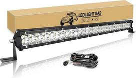 RIGIDON LED darbo šviesų juosta su laidais, 24 colių 60 cm 180 W vandeniui atsparūs LED žibintai 12 V 24 V, skirti automobiliams, važiuojantiems bekele, traktoriams, visureigiams, UTV, keturračiams, sunkvežimiams, automobiliams 6000 K baltos spalvos atbul