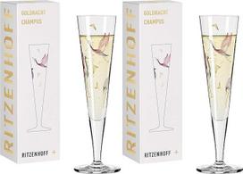 RITZENHOFF Goldnacht Nr. 15 1071015 Šampano taurė 200 ml Elegantiškas dizainerio kūrinys su tikru auksu, pagamintas Vokietijoje (2 vnt.)