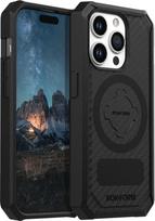 ROKFORM "iPhone 15 Pro" dėklas, "Rugged Series" magnetinis "iPhone 15 Pro" dėklas su "RokLock Twist Lock" apsauga nuo kritimo (juodas)