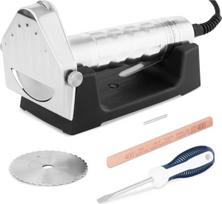 Royal Catering Lygiai dantytas elektrinis kebabo peilis su galąstuvu ir stovu 0-6 mm 80 W