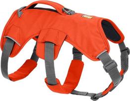RUFFWEAR universalus diržas šunims su rankena, Web Master reguliuojamas diržas, 2 pavadėliai, kasdieniam naudojimui, Blaze Orange, XXS