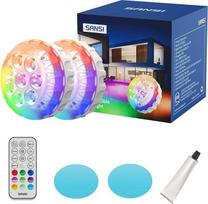 SANSI povandeninis apšvietimas su nuotolinio valdymo pulteliu, 20 RGB spalvų LED baseino apšvietimas, IP68 baseino apšvietimas su magnetais ir siurbtukais, skirtas baseinui, akvariumui, fontanui, vakarėlių dekoracijoms, 2 vnt.