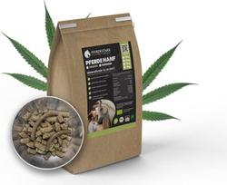 Sanuus Pferd Strong Organic Hemp Pellets, pašaras arkliams, be grūdų, mineralinis pašaras, 15 kg, natūralus aukščiausios kokybės kanapių pyragas, dietinis priedas arkliams, be cukraus, su Omega 3-6-9, vitaminais ir