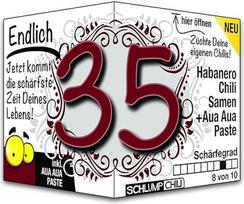Schlump-Chili Endlich 35 - juokinga aštri gimtadienio dovana. Originali dovanų idėja vyrams ir moterims