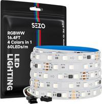 SEZO WS2814 IC RGBW LED juosta 5 m 300 LED DC24 V adresuojamas SMD5050 RGB + šilta balta svajonių spalva Šviesos juosta lydinio laidai IP65 atsparus vandeniui 10 mm 3PIN PCB balta interjero DIY projektams