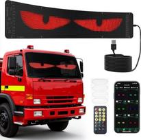 SIBI LIGHTING LED akys, 12 x 60 cm velnio akių LED ekranas su nuotolinio valdymo pulteliu ir "Bluetooth" programėle, programuojamas "pasidaryk pats", lankstus šviesos diodų ritinys, skirtas automobiliams, sunkvežimiams, reklamai, vakarėlių dekoracijoms