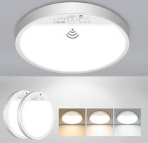 slochi 2 lubų šviestuvų su judesio jutikliu pakuotė, 18 W 1800 LM LED lubų šviestuvas su judesio jutikliu, 3000 K / 4000 K / 6500 K, apvalus jutiklis, skirtas prieškambario laiptams, virtuvei, balkonui, sandėliukui, rūsiui, skersmuo 22 cm