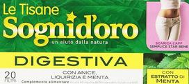 Sognid'Oro - Tisana Digestiva, con Anice, Liquirizia e Menta - 4 Confezioni da 20 Filtri [80 Filtri, 160 g]