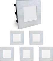 SSC-LUXon LED laiptų apšvietimas, laiptų lemputė, įleidžiama sieninė lemputė, laiptų Piko-SQ, IP65, 230 V, 1,5 W, šiltai balta, skirta lauko ir kulnų apšvietimui, laiptų apšvietimas
