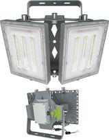 STASUN 100 W sutemų jutiklio LED lauko prožektorius, 10000 LM 6000 K lauko apšvietimas su fotoelementu, atsparus vandeniui, IP66, 3 galvutės, reguliuojamas plataus kampo lauko apšvietimas automobilių stovėjimo aikštelėje, sode