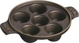 Staub 1301523 Apvalus sraigių indas su 6 skylutėmis Matinis juodas