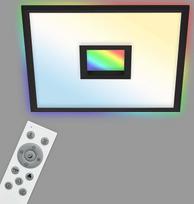 TELEFUNKEN - 319405TF LED panelė, LED lubų šviestuvas, reguliuojamas nuotolinio valdymo pultu, RGB vidinis ir foninis apšvietimas, 24 W, 2200 lm, laikmačio funkcija, 445 x 445 x 63 mm (ilgis x plotis x aukštis), juodas