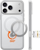 TORRAS Ostand Q3 Spin for iPhone 17 Pro Max Case (360° stabilus stovas "Magsafe") Karinės apsaugos mobiliojo telefono dėklas "iPhone 17 Pro Max" dėklas su fotoaparato mygtuko apsauga Atsparus įbrėžimams, matinės spalvos nugarėlė Sidabriškai pilka
