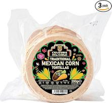 Tradicinės meksikietiškos maistortilos iš Cultura Del Chile - glutenfrei und vegan. Ideal für authentische Tacos. 3 pakuotės su 8 tortilijomis.