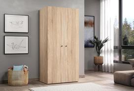 trendteam smart living Basics Ąžuolinė spinta su 2 durimis, 1 lentyna ir 1 drabužių lentyna (plotis x aukštis x gylis) 81 x 176 x 51 cm Modernus stilius