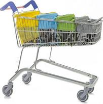 Trolley Bags Einkaufskorb Taschen Set zum 4 Wiederverwendbar Tote Bag zum Einkaufstrolley, Einkaufstasche zum Einkaufswagen, Einkaufswagenlöser Filztasche zum Shopper Damen Groß