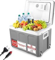 TZS First Austria - 40 litrų talpos šaldymo dėžė su ratukais, skirta maistui laikyti šiltai arba šaltai. Termoelektrinė šaldymo dėžė 12 V ir 230 V, mini šaldytuvas / izoliuota dėžė automobiliui, valčiai, kempingui. A++ energijos vartojimo efektyvumo klasė