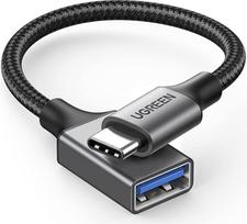 UGREEN USB C adapteris į USB OTG adapterį USB C OTG laidas, suderinamas su iPhone 17 16 15 serijos/iPad Pro/MacBook Pro M4/Mac Mini/Galaxy S24/S23 serijos Huawei P60 serijos ir kt. (juodas)