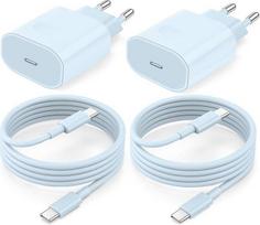 USB C įkroviklio įkrovimo laidas iPhone 17 16 16e 15/17 16 15 Pro/17 16 15 Pro Max/Plus, 2 pakuotės 25 W USB C maitinimo adapterio greitojo įkrovimo laidas iPad Pro/Air/10 kartos, greitojo įkroviklio kištukas su 2 m kabeliu