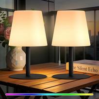 uuffoo 2 LED stalinių šviestuvų pakuotė, akumuliatoriniai, belaidžiai, 8 spalvų, 8-14 val. veikianti baterija, IP44 atsparumas vandeniui, įkraunami per USB C, tinkami naudoti patalpose ir lauke